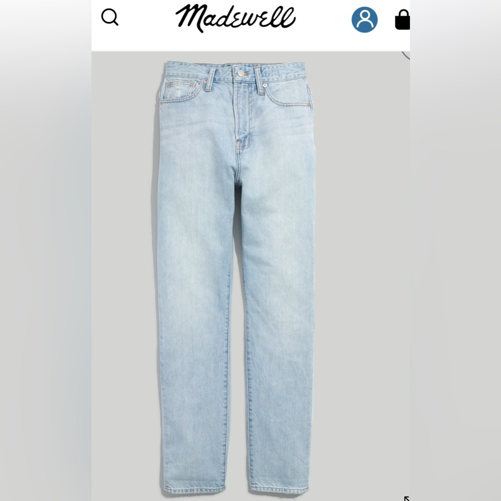 Madewell Straight Leg Jeans in Light Wash Blue